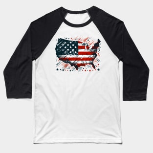 United States Map Baseball T-Shirt